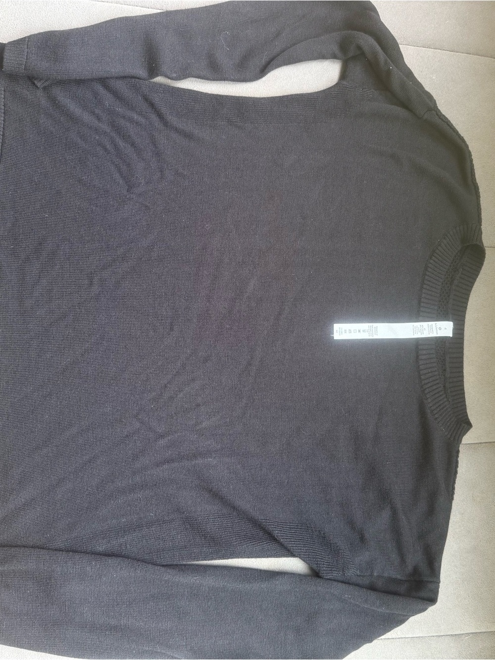 lululemon athletica Black Crew Neck Mesh back sweater